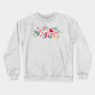 Watercolor Red Ombre Garden Roses Crewneck Sweatshirt